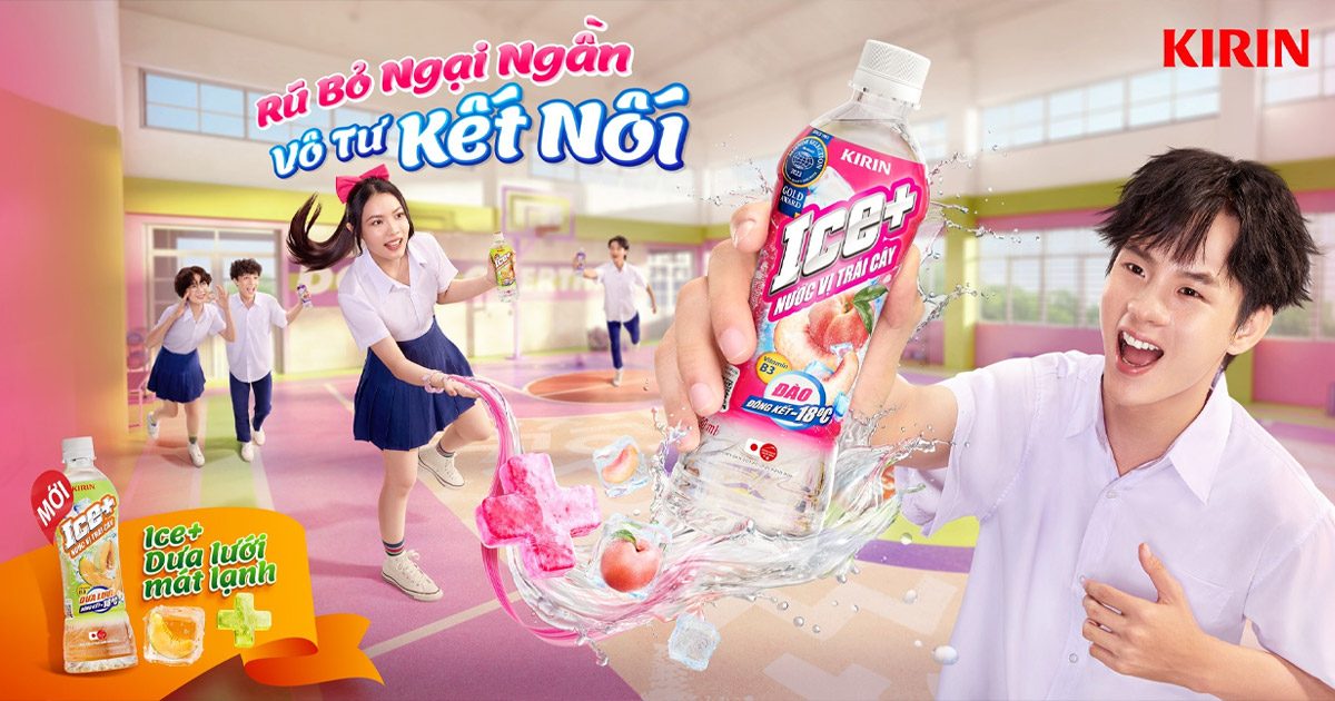 Key visual Kirin ICE+ Rũ bỏ ngại ngần vô tư kết nối - model do Babyface casting