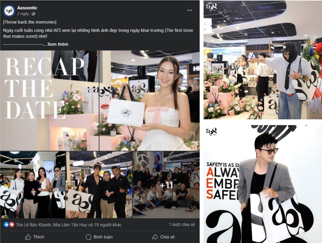 AESCENTIC · First store grand opening - booking KOL/KOC, nội dung viral của Babyface